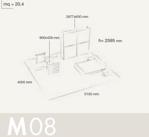 Bedroom Set Colombini Volo M08