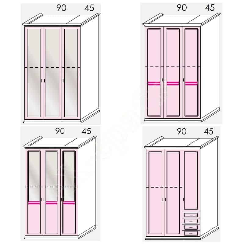 Ντουλάπα 3φυλλη 142cm H236cm Arcadia Colombini