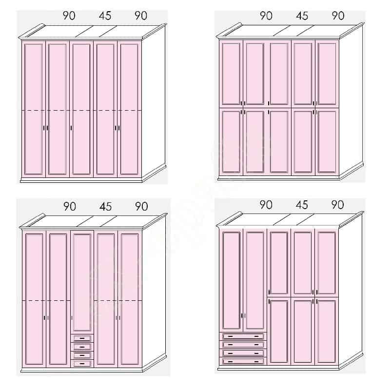 Ντουλάπα 5φυλλη 232cm H268cm Arcadia Colombini