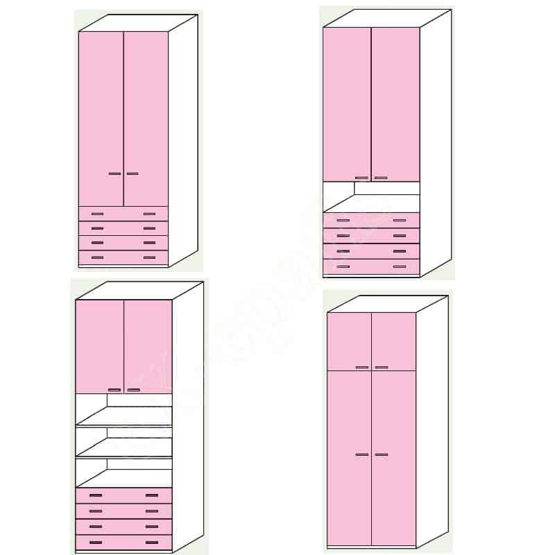 Ντουλάπα 2φυλλη 103cm H260cm Volo Colombini