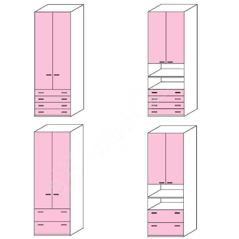 Ντουλάπα 2φυλλη 90cm H260cm Volo Colombini