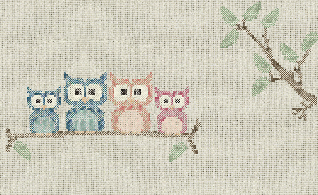 wallpaper cross stitch owl 769 suite collection (1)