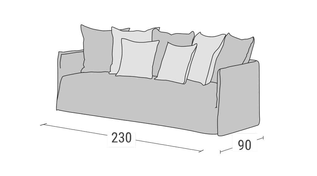 Καναπές Κρεβάτι Duo Linea Strom - Διαστάσεις