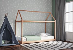 Κρεβάτι House Frame Montessori Φυσικό Χρώμα Οξιάς