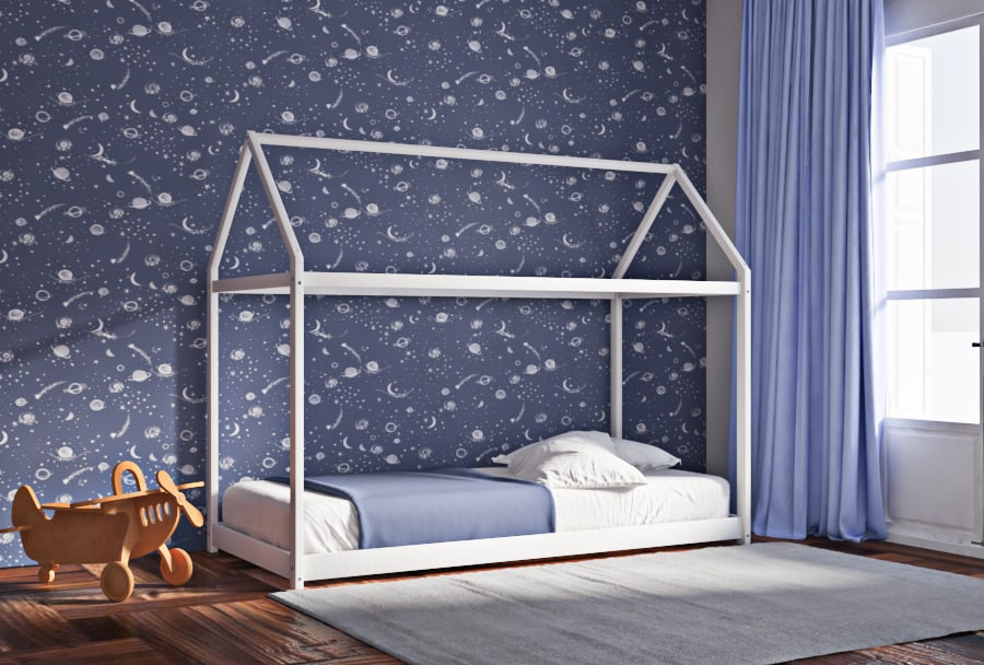 Κρεβάτι House Frame Montessori Λευκό Χρώμα Οξιάς