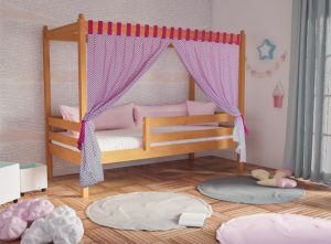 Παιδικό Κρεβάτι Magic Φυσική Οξιά με Ύφασμα