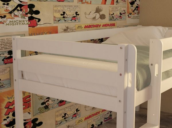 Υπερυψωμένο Κρεβάτι Eco Λευκή Οξιά με Τσουλήθρα