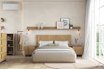 Wooden Bed Mod Led and Fabric Base S-Letto 160x200
