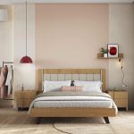 Wooden Bed Mod Led Fabric Headboard S-Letto 160x200