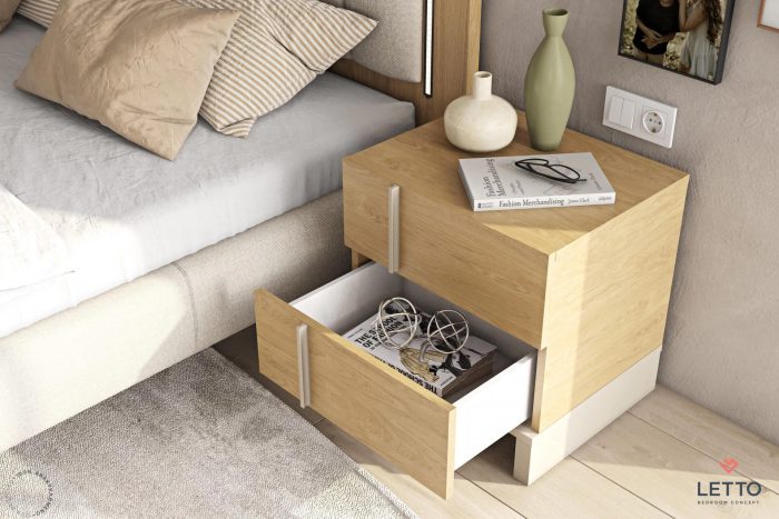 Wooden Bedside Table Mod S-Letto