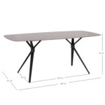 ΤΡΑΠΕΖΙ ANTOINE SM6355.02 ΑΝΘΡΑΚΙ ΑΛΟΥΜΙΝΙΟ-ΓΚΡΙ SINTERED STONE 180x90x75Yεκ. - Image 2