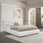 ΚΡΕΒΑΤΙ ΔΙΠΛΟ ΜΕ ΑΠΟΘ.ΧΩΡΟ BUBBLE SM725.02 ΛΕΥΚΟ CHENILLE ΥΦΑΣΜΑ--ΣΤΡΩΜΑ 160x200εκ - Image 2