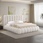 ΚΡΕΒΑΤΙ ΔΙΠΛΟ ΜΕ ΑΠΟΘ.ΧΩΡΟ BUBBLE SM727.03 ΜΠΕΖ CHENILLE ΥΦΑΣΜΑ--ΣΤΡΩΜΑ 160x200εκ - Image 2