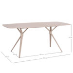 ΤΡΑΠΕΖΙ ANTOINE SM6355 ΚΡΕΜ ΑΛΟΥΜΙΝΙΟ & SINTERED STONE TOP 180x90x75Yεκ. - Image 2