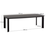 ΤΡΑΠΕΖΙ STERLIN SM6356.02 ΣΚΟΥΡΟ ΓΚΡΙ ΑΛΟΥΜΙΝΙΟ & SINTERED STONE TOP 240x100x76Y - Image 2