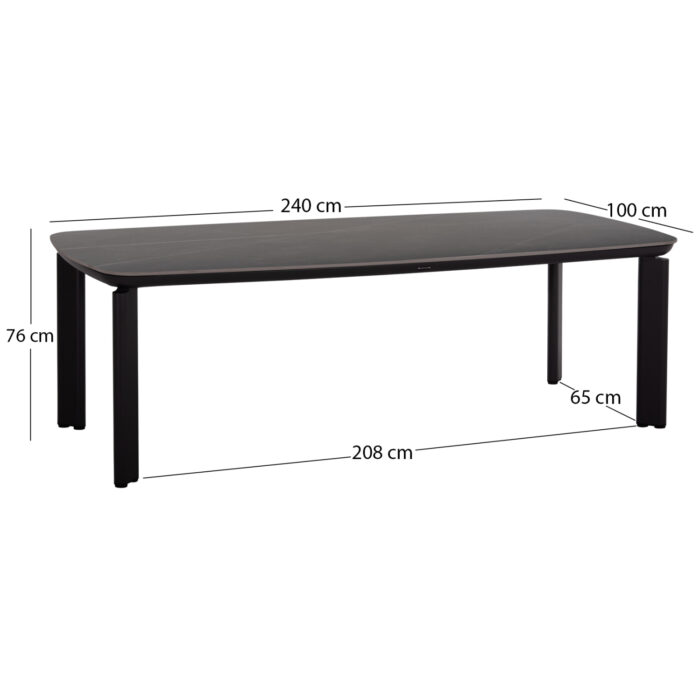 ΤΡΑΠΕΖΙ STERLIN SM6356.02 ΣΚΟΥΡΟ ΓΚΡΙ ΑΛΟΥΜΙΝΙΟ & SINTERED STONE TOP 240x100x76Y - Image 2