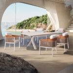 ΣΕΤ ΤΡΑΠΕΖΑΡΙΑΣ 7TMX ANDROMEDA (S) SM21244 ΑΛΟΥΜΙΝΙΟ-SINTERED STONE ΜΠΕΖ & ΕΚΡΟΥ - Image 2