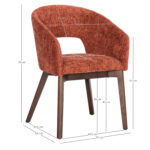 Dining Chair Empire SM18103 Orange fabric-Ashwood legs in Walnut color 55x54x78Hcm. - Image 2