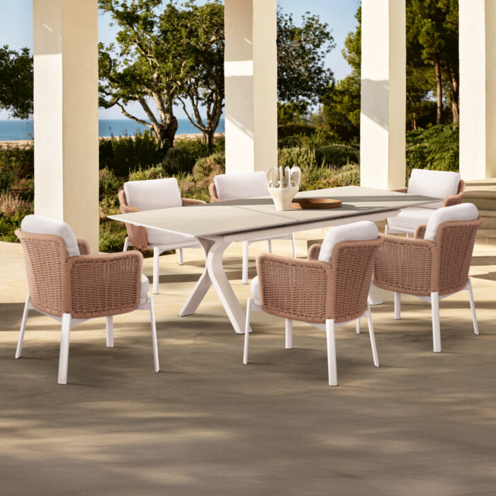 ΣΕΤ ΤΡΑΠΕΖΑΡΙΑΣ 7TMX ANDROMEDA (L) SM21247 ΑΛΟΥΜΙΝΙΟ-SINTERED STONE ΜΠΕΖ & ΕΚΡΟΥ - Image 2
