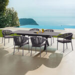ΣΕΤ ΤΡΑΠΕΖΑΡΙΑΣ 7TMX ANDROMEDA (L) SM21252 ΑΛΟΥΜΙΝΙΟ-SINTERED STONE ΣΚΟΥΡΟ ΓΚΡΙ - Image 2