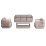 OUTDOOR LOUNGE SET 4PCS SERIES ELYSIA SM6186.02 CHAMPAGNE-COLORED ALUMINUM-ROPE-P.E.FABRIC - Image 2