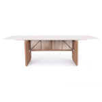 ALUMINUM DINING TABLE SERIES DESTINY SM6169 IVORY SINTERED STONE-TWSITED WICKER 240x100x73.5Hcm. - Image 2