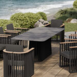 OUTDOOR DINING TABLE SERIES ETERNITY SM6175 ANTHRACITE ALUMINUM-GREY MARBLE LOOK SINTERED STONE 240x100x75H m. - Image 2