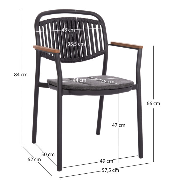 ΠΟΛΥΘΡΟΝΑ DEXTER SM6205.01 ΣΚΟΥΡΟ ΓΚΡΙ ΑΛΟΥΜΙΝΙΟ-ΣΧΟΙΝΙ-OLEFIN ΜΑΞΙΛΑΡΙ-ΤΕΑΚ ΜΠΡΑΤΣΑ - Image 2