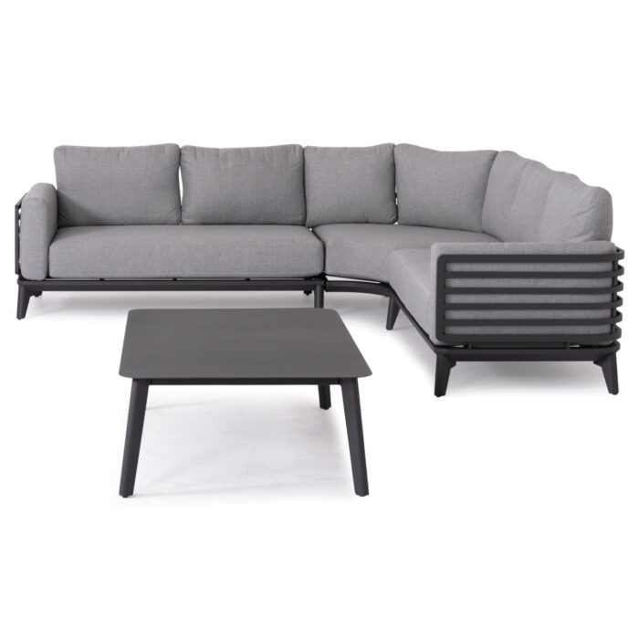 OUTDOOR LOUNGE SET 4PCS ORION CORNER SM6191.01 DARK GREY ALUMINUM & OLEFIN - Image 2