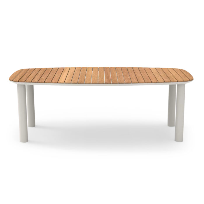 DINING TABLE SERIES EUTOPIA SM6203.02 CREAM WHITE ALUMINUM-TEAK WOOD 220x100x75Hcm. - Image 2