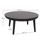 OUTDOOR COFFEE TABLE ROUND ZODIAC SM6214.01 GREY ALUMINUM & 3D PRINT GLASS TOP-Φ60x28Hcm. - Image 2