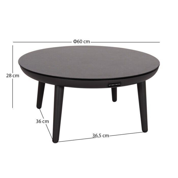 OUTDOOR COFFEE TABLE ROUND ZODIAC SM6214.01 GREY ALUMINUM & 3D PRINT GLASS TOP-Φ60x28Hcm. - Image 2