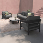 OUTDOOR LOUNGE SET 4PCS EUTOPIA SM6237.01 ALUMINUM-OLEFIN-PRINTED GLASS IN DARK GREY - Image 2