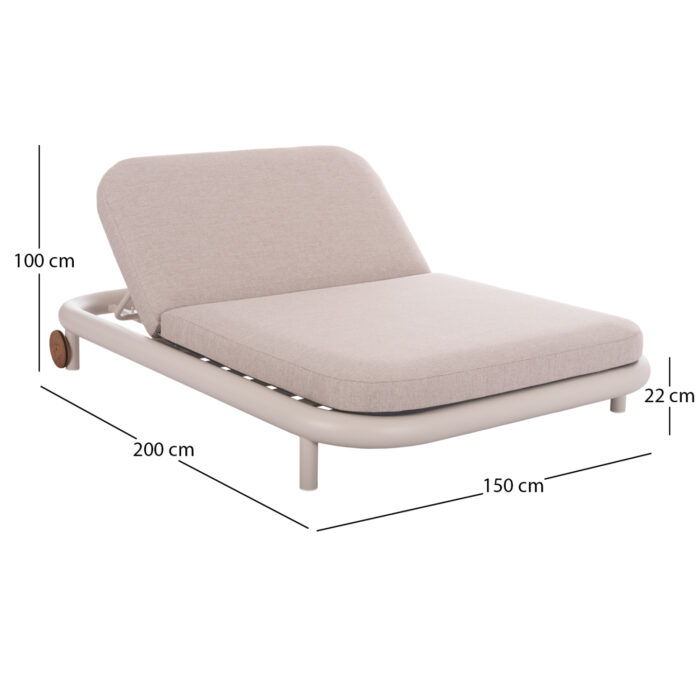 OUTDOOR DAYBED SERIES UTOPIA SM6238.02 ALUMINUM IN CREAM WHITE-OLEFIN IN BEIGE 200x150x36Hcm. - Image 2
