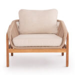 OUTDOOR LOUNGE ARMCHAIR OASIS SM6226 ACACIA WOOD-ALUMINUM & ROPE BEIGE 92x80x71.5-82Hcm. - Image 2