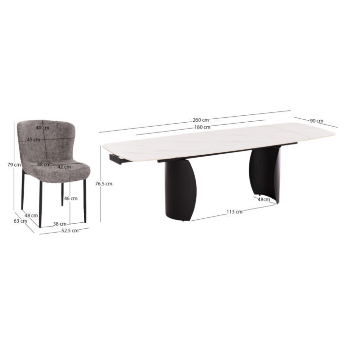ΣΕΤ ΤΡΑΠΕΖΑΡΙΑΣ 7ΤΜΧ OBSESSION(M) SM21228 ΚΕΡΑΜΙΚΟ TOP--ΜΑΥΡΟ ΜΕΤΑΛΛΟ - Image 3