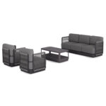 OUTDOOR LOUNGE SET 4PCS SERIES ELYSIA SM6186.01 DARK GREY ALUMINUM-ROPE-P.E.FABRIC - Image 3