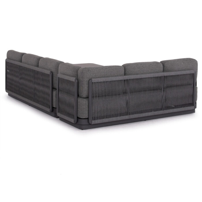OUTDOOR CORNER LOUNGE SET 3PCS SERIES ELYSIA SM6187.01 DARK GREY ALUMINUM-ROPE-P.E.FABRIC - Image 3
