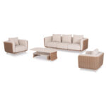 OUTDOOR LOUNGE SET 4PCS SERIES NEXUS SM6179 ALUMINUM-TWISTED RATTAN-SINTERED STONE - Image 3