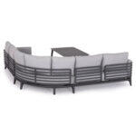 OUTDOOR LOUNGE SET 4PCS ORION CORNER SM6191.01 DARK GREY ALUMINUM & OLEFIN - Image 3
