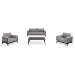 OUTDOOR LOUNGE SET 4PCS ORION SM6192.01 DARK GREY ALUMINUM & GREY OLEFIN - Image 3