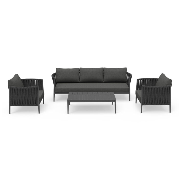 OUTDOOR LOUNGE SET 4PCS SERIES POLARIS SM6211.01 DARK GREY ALUMINUM-STRAPS-OLEFIN - Image 3