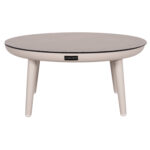 OUTDOOR COFFEE TABLE ROUND ZODIAC SM6214.02 CREAM WHITE ALUMINUM & GREY 3D PRINT GLASS TOP-Φ60x28Hcm. - Image 3