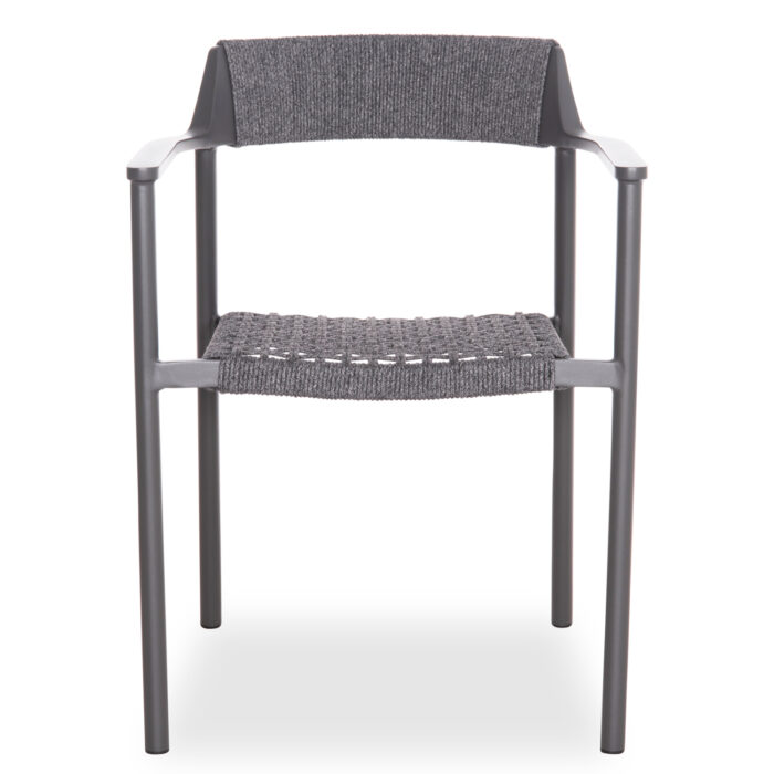 DINING CHAIR HELIA SM6200.01 DARK GREY ALUMINUM & P.E.ROPE 57x56.5x76.5Hcm. - Image 3