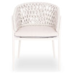 DINING CHAIR CAMELLIA SM6209.02 CREAM WHITE ALUMINUM-BEIGE P.E. ROPE & OLEFIN CUSHION - Image 3