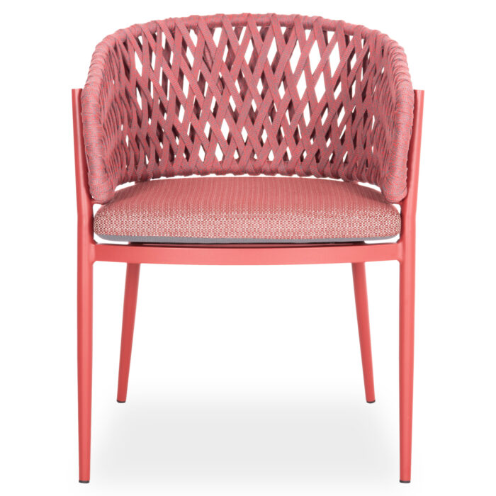 DINING CHAIR CAMELLIA SM6209.05 RED ALUMINUM-P.E. ROPE-OLEFIN CUSHION - Image 3