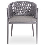 DINING CHAIR CAMELLIA SM6209.01 DARK GREY ALUMINUM-P.E. ROPE-OLEFIN CUSHION - Image 3