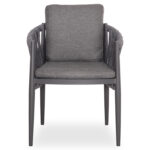 DINING ARMCHAIR KWEEN SM6210.01 DARK GREY ALUMINUM-P.E.STRAP ROPE-OLEFIN FABRIC 59x60x76Hcm. - Image 3