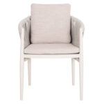 DINING ARMCHAIR KWEEN SM6210.02 CREAM WHITE ALUMINUM-BEIGE P.E.STRAP ROPE-OLEFIN FABRIC 59x60x76Hcm. - Image 3