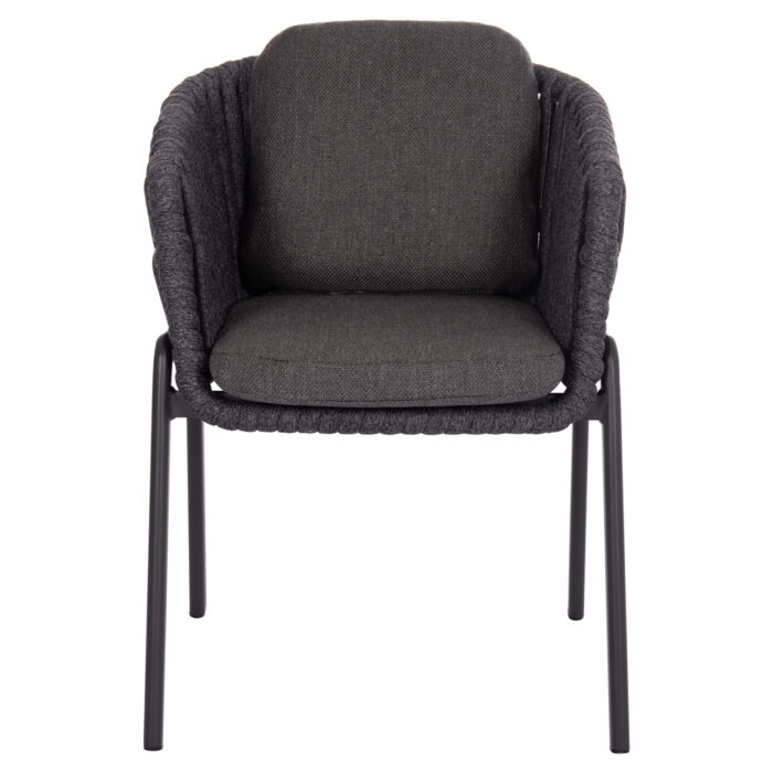 DINING ARMCHAIR EOS SM6212.01 DARK GREY ALUMINUM-STRAPS-OLEFIN FABRIC 65x62x80Hcm. - Image 3
